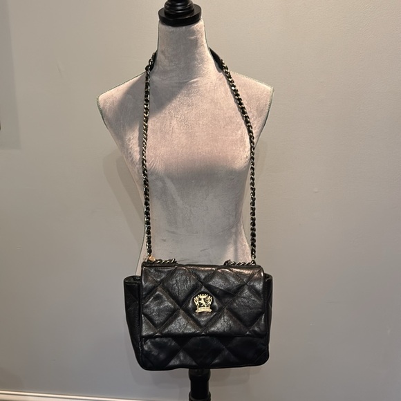 Pratesi Firenze Italian quilted black leather should bag NWT - Picture 7 of 15